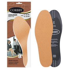 Аксессуары для обуви стельки CORBBY Unileder натуральная кожа, латекс безразмерные