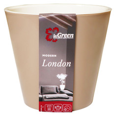 Кашпо, горшки для комнатных растений горшок для цветов London 1л d13см h11см молочный шоколад пластик Ingreen