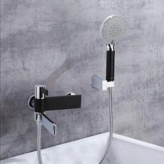 Смеситель для ванны, Gappo, короткий излив, с картриджем, черный, G3281