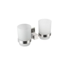 Стакан для зубных щеток, двойной, стекло, нержавеющая сталь, Frap, F30308