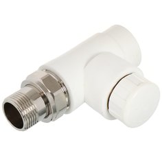 Клапан для радиатора прямой, полипропилен, d20х1/2, термостатический, белый, РосТурПласт