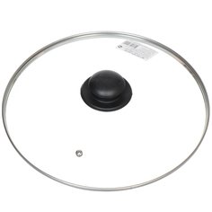 Крышка для посуды стекло, 30 см, Jarko, Гвура, металлический обод, кнопка пластик, КС*GTL30110