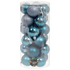 Елочный шар 24 шт, темно-синий, 6 см, пластик, SYQD-0119150NB