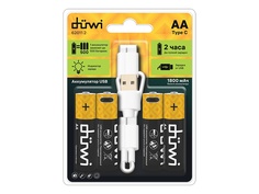 Аккумулятор AA - Duwi USB-C, Li-ion 1.5V 1800 mAh (4 штуки) + кабель для зарядки 62011 2