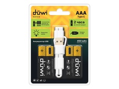 Аккумулятор AAA - Duwi USB-C, Li-ion 1.5V 450 mAh (4 штуки) + кабель для зарядки 62013 6