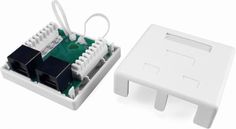 Розетка Hyperline SB1-2-8P8C-C6-WH