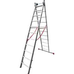 Индустриальная алюминиевая двухсекционная лестница Новая Высота