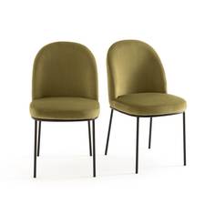 Комплект из 2 велюровых набивных стульев topim (laredoute) зеленый 46x83x54 см.