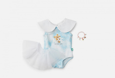 Купальник для девочек: с юбкой, воротником, браслетом Happy Baby