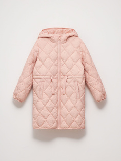 Стеганое пальто для девочек (розовый, 134) Sela