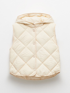 Жилет с капюшоном для девочек (белый, 122/ 7-8 YEARS) Sela
