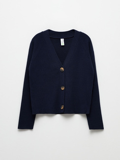 Школьный кардиган в рубчик для девочек (синий, 140/ 10-11 YEARS) Sela