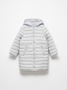 Стеганое пальто для девочек (серый, 122) Sela