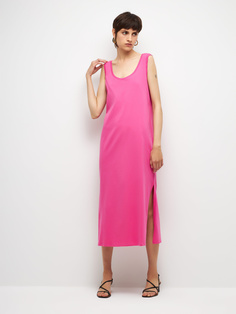 Трикотажное платье миди (розовый, L) Sela