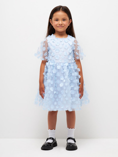 Платье с аппликацией для девочек (голубой, 116) Sela