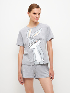 Пижама с ярким принтом Bugs Bunny (серый, XS) Sela