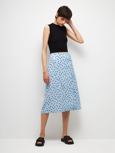 Юбка миди на запах (голубой, XL) Sela