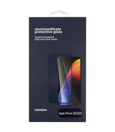 Защитное стекло UNBROKE для Apple iPhone SE(2020), защита динамика, Full Glue, черная рамка