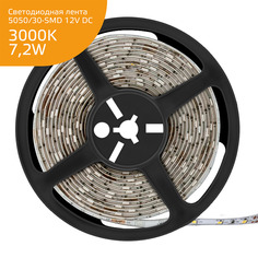 Лента Gauss LED Elementary 5050/30-SMD 7.2W 12V DC теплый белый IP66 (ZIP Bag 5м)