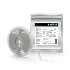Лента Gauss LED Elementary 5050/60-SMD 14.4W 12V DC холодный белый IP20 (ZIP Bag 5м)