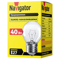 Лампы накаливания лампа накаливания NAVIGATOR 40Вт E27 230В 400Лм 3000К шар