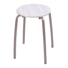 Табурет 320х320х465 мм, дуб винтаж белый, сиденье круглое, МДФ, Nika, ТКМ1/Б