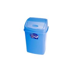 Контейнер для мусора пластик, 5 л, прямоугольный, плавающая крышка, голубой, Dunya Plastik, Sympaty, 09401