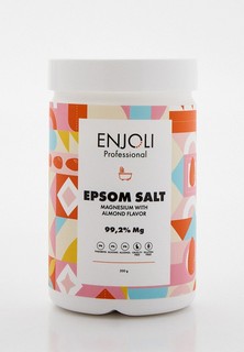Соль для ванн Enjoli магниевая, английская минеральная морская с ароматом миндаля, 500 г