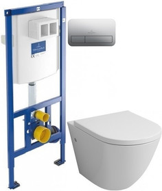 Комплект подвесной унитаз Grossman GR-4411 + система инсталляции Villeroy & Boch 92246100 + 92249061