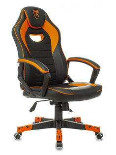 Компьютерное кресло Zombie Game 16 текстиль, эко.кожа Black-Orange Бюрократ