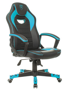Компьютерное кресло Zombie Game 16 текстиль, эко.кожа Black-Light Blue Бюрократ