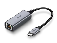 Сетевая карта Хаб USB Ugreen CM199 USB Type-C to 10/100/1000M Ethernet Adapter Space Gray 50737