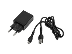 Зарядное устройство Mirex U16m 1xUSB-А 2.4A + кабель AM-microBM 1m Black 13701-U16MBK