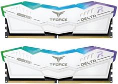 Модуль памяти DDR5 32GB (2*16GB) Team Group FF4D532G6400HC40BDC01 T-Force Delta RGB white PC5-51200 6400MHz CL40 1.35V