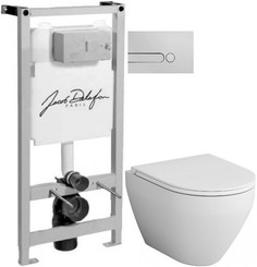 Комплект подвесной унитаз Am.Pm Spirit 2.0 C701700WH + C707857WH + система инсталляции Jacob Delafon E5504-NF + E4326-CP Am.Pm.