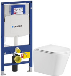 Комплект подвесной унитаз WeltWasser Salzbach 004GL-WT 10000003666 + система инсталляции Geberit 111.300.00.5
