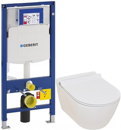 Комплект подвесной унитаз Serel Smart SM25SL + система инсталляции Geberit 111.300.00.5