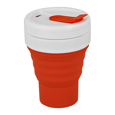 Стакан для горячих напитков FUN SILICONE CUP оранжевый силиконовый 355 мл