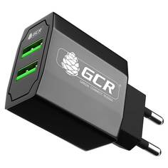 Сетевое зарядное устройство GCR GCR-51982 на 2 USB порта 3.1 A, черное Green Connect