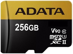 Карта памяти microSD 256GB A-DATA Premier ONE microSDXC Class 10 UHS-II U3 V90 275MB/s (SD адаптер)