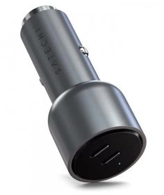 Автомобильное зарядное устройство Satechi 40W Dual USB-C Car Charger Серый космос