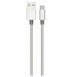 Дата-кабель More choice USB 2.1A для Type-C K31a металл 1м (Silver)