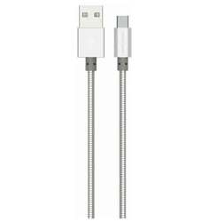 Дата-кабель More choice USB 2.1A для Type-C K31a металл 1м (Silver)