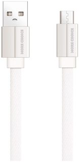 Дата-кабель More choice USB 2.1A для micro плоский USB K20m нейлон 1м (White)