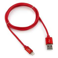 Кабель Cablexpert для Apple CC-S-APUSB01R-1M, AM/Lightning, серия Silver, длина 1м, красный, блистер (CC-S-APUSB01R-1M)