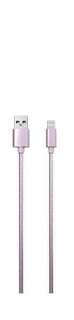 Дата-кабель Red Line S7 USB - 8 - pin для Apple, металлическая обмотка, розовый УТ000010470
