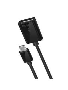 Дата-кабель Nobby с адаптером OTG Comfort, USB- microUSB, 0.15м, черн. (0204NB-006-001)