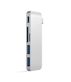 USB-хаб Satechi Type-C USB 3.0 Passthrough Hub для Macbook 12" серебряный