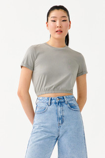 футболка женская Топ-футболка с резинкой на талии Befree