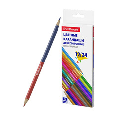 Цветные карандаши трехгранные двусторонние Erich Krause Basic 24 цвета